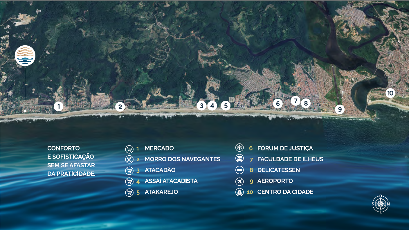 Mapa de localização e pontos de interesse