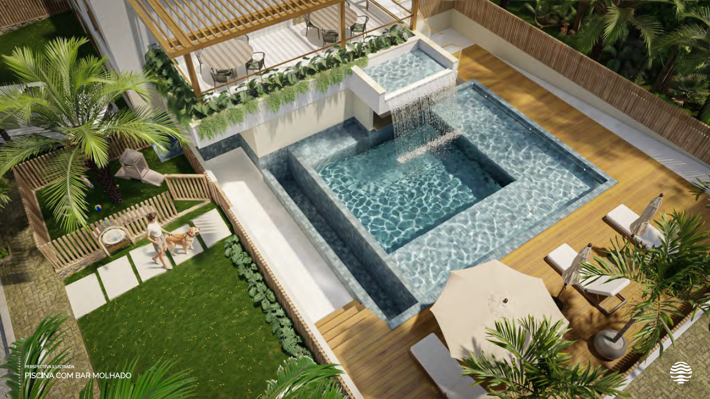 Piscina com bar molhado