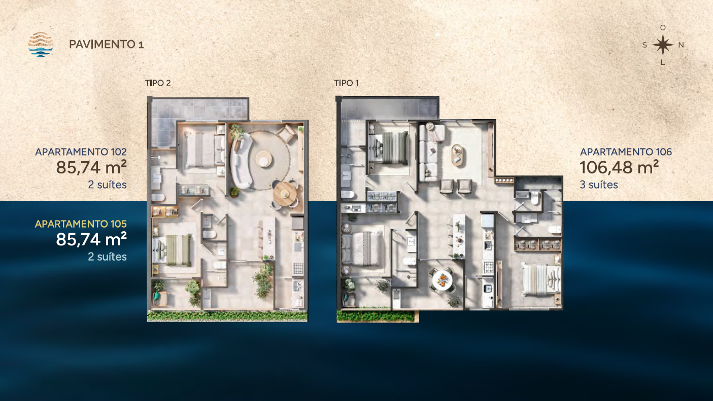 Planta apartamento tipo B